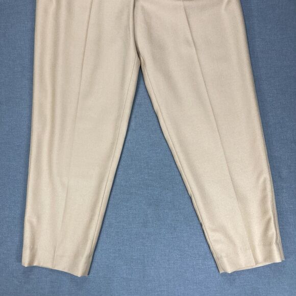 Charter Club 100% Wool Pants Sz 10 Tan Pleated High Waisted Dressy Trousers NEW - Picture 4 of 15